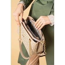 Just Polo  Kadın Baskılı Uzun Ayarlanabilir Askılı Şık El ve Omuz Çantası Shoulder Bag