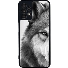 Scaleta Case Samsung Galaxy A13/A23 Uyumlu Bozkurt Tasarımlı Glossy Mat Siyah Silikon Telefon Kılıfı