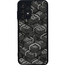 Scaleta Case Samsung Galaxy A13/A23 Uyumlu Money Tasarımlı Glossy Mat Siyah Silikon Telefon Kılıfı