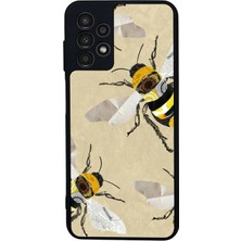 Scaleta Case Samsung Galaxy A13/A23 Uyumlu Arı(Bee) Tasarımlı Glossy Mat Siyah Silikon Telefon Kılıfı