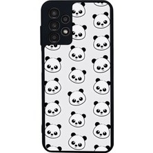 Scaleta Case Samsung Galaxy A13/A23 Uyumlu Panda Tasarımlı Glossy Mat Siyah Silikon Telefon Kılıfı