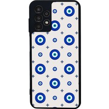Scaleta Case Samsung Galaxy A13/A23 Uyumlu Nazar Tasarımlı Glossy Mat Siyah Silikon Telefon Kılıfı