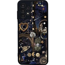 Scaleta Case Samsung Galaxy A13/A23 Uyumlu Astral Tasarımlı Glossy Mat Siyah Silikon Telefon Kılıfı