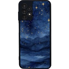 Scaleta Case Samsung Galaxy A13/A23 Uyumlu Yıldız Tasarımlı Glossy Mat Siyah Silikon Telefon Kılıfı