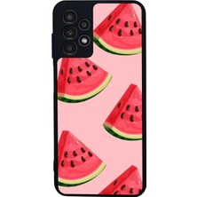 Scaleta Case Samsung Galaxy A13/A23 Uyumlu Karpuz Tasarımlı Glossy Mat Siyah Silikon Telefon Kılıfı