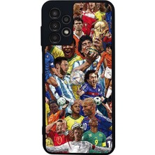 Scaleta Case Samsung Galaxy A13/A23 Uyumlu Futbol Tasarımlı Glossy Mat Siyah Silikon Telefon Kılıf