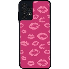 Scaleta Case Samsung Galaxy A13/A23 Uyumlu Kiss Tasarımlı Glossy Mat Siyah Silikon Telefon Kılıfı