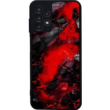 Scaleta Case Samsung Galaxy A13/A23 Uyumlu 3dgörsel Tasarımlı Glossy Mat Siyah Silikon Telefon Kılıfı