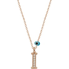 Tienda Elegante Gümüş Nazar Rose I Harfi Kadın Kolye