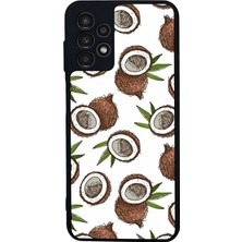Scaleta Case Samsung Galaxy A13/A23 Uyumlu Coconat Tasarımlı Glossy Mat Siyah Silikon Telefon Kılıfı