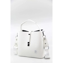 Just Polo  Kadın Gofraj Baskılı Kilit Detaylı Vegan Omuz ve El Çantası