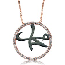 Tienda Elegante Gümüş Arapça Muhammed Yazılı Bayan Kolye