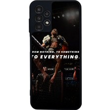 Scaleta Case Samsung Galaxy A13/A23 Uyumlu Ufc Tasarımlı Glossy Mat Siyah Silikon Telefon Kılıfı