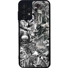 Scaleta Case Samsung Galaxy A13/A23 Uyumlu Mitoloji Tasarımlı Glossy Mat Siyah Silikon Telefon Kılıfı
