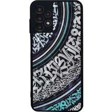 Scaleta Case Samsung Galaxy A13/A23 Uyumlu Kaligrafi Tasarımlı Glossy Mat Siyah Silikon Telefon Kılıfı