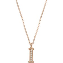 Tienda Elegante Gümüş Rose İ Harfi Kadın Kolye