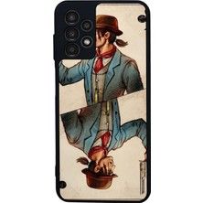 Scaleta Case Samsung Galaxy A13/A23 Uyumlu Kovboy Tasarımlı Glossy Mat Siyah Silikon Telefon Kılıfı