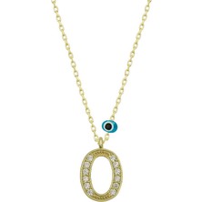 Tienda Elegante Gümüş Nazar Gold O Harfi Kadın Kolye