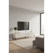 Ceneyra TSA1899BT - Aplos TSA180 Tv Stand, Tv Sehpası ve Tv Ünitesi 180CM Beyaz-Traverten
