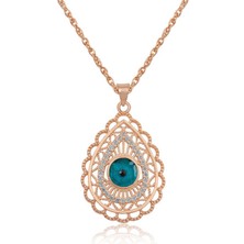 Tienda Elegante ​Gümüş Damla Nazar Bayan Kolye