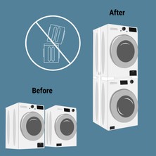 Sekaparts Ayarlanabilir Çamaşır Makinesi & Kurutma Makinesi Üst Üste Koyma Aparatı | Universal Istif Aparatı 54-64 cm Uyumlu Kaymaz Sabitleme Aparatı