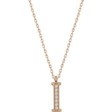 Tienda Elegante Gümüş Rose I Harfi Kadın Kolye