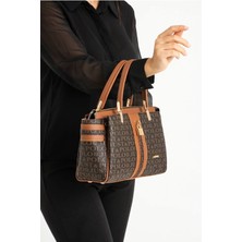 Just Polo  Kadın Kahve Taba Monogram El ve Omuz Çantası Yeni Sezon 2201MH