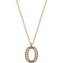 Tienda Elegante Gümüş Rose O Harfi Kadın Kolye