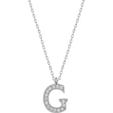 Tienda Elegante Gümüş Rodyum G Harfi Kadın Kolye