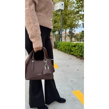 Just Polo  Kadın Orijinal Just Polo Yeni Sezon 3 Bölmeli Yumuşak Deri Şık El ve Omuz Çantası Shopper 22 x 18 cm