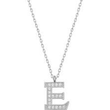 Tienda Elegante Gümüş Rodyum E Harfi Kadın Kolye