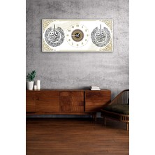 Olinpa Kırılmaz Cam Duvar Saati , Hem Tablo Hem Saat Allah Yazılı Islami Saat Ev Ofis Hediyesi