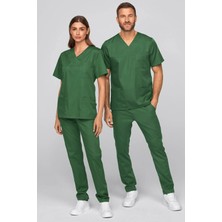 Avcı Yeşili Scrubs Takım - Hemşire Doktor Üniforması Yüksek Kaliteli Kumaş