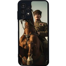 Scaleta Case Samsung Galaxy A13/A23 Uyumlu Atatürk Tasarımlı Glossy Mat Siyah Silikon Telefon Kılıfı