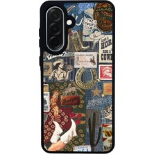 Scaleta Case Samsung Galaxy A26 Uyumlu Kovboy Tasarımlı Glossy Mat Siyah Silikon Telefon Kılıfı
