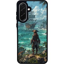 Scaleta Case Samsung Galaxy A26 Uyumlu Korsan Tasarımlı Glossy Mat Siyah Silikon Telefon Kılıfı