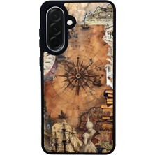 Scaleta Case Samsung Galaxy A26 Uyumlu Harita Tasarımlı Glossy Mat Siyah Silikon Telefon Kılıfı