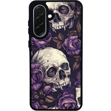 Scaleta Case Samsung Galaxy A26 Uyumlu Kafatası Tasarımlı Glossy Mat Siyah Silikon Telefon Kılıfı