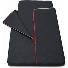 Zish Home Antrasit Taşınabilir Kendinden Fermuarlı Tulumlu Katlanır Kamp Yatağı Anne Yanı Yer Yatağı 5cm