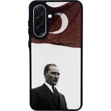 Scaleta Case Samsung Galaxy A26 Uyumlu Atatürk Tasarımlı Glossy Mat Siyah Silikon Telefon Kılıfı