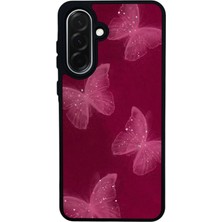 Scaleta Case Samsung Galaxy A26 Uyumlu Kelebek Tasarımlı Glossy Mat Siyah Silikon Telefon Kılıfı