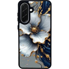 Scaleta Case Samsung Galaxy A26 Uyumlu Yaldız Çiçek Tasarımlı Glossy Mat Siyah Silikon Telefon Kılıfı
