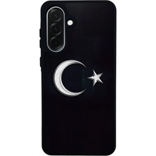 Scaleta Case Samsung Galaxy A26 Uyumlu Türk Bayrağı Tasarımlı Glossy Mat Siyah Silikon Telefon Kılıfı