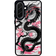 Scaleta Case Samsung Galaxy A26 Uyumlu Ejderha Tasarımlı Glossy Mat Siyah Silikon Telefon Kılıfı