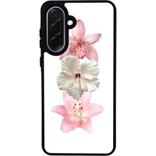 Scaleta Case Samsung Galaxy A26 Uyumlu Solo Çiçek Tasarımlı Glossy Mat Siyah Silikon Telefon Kılıfı