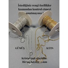 Ravinity Kristal Taşlı Gümüş Zincir Erkek Tanga Vücut Zinciri
