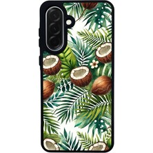 Scaleta Case Samsung Galaxy A26 Uyumlu Coconat Tasarımlı Glossy Mat Siyah Silikon Telefon Kılıfı