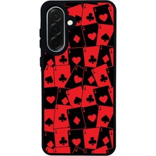 Scaleta Case Samsung Galaxy A36 Uyumlu Iskambil Kağıdı Tasarımlı Glossy Mat Siyah Silikon Telefon Kılıfı