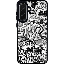 Scaleta Case Samsung Galaxy A26 Uyumlu Grafiti Tasarımlı Glossy Mat Siyah Silikon Telefon Kılıfı