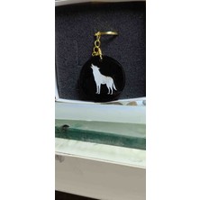 Miina Aksesuar Epoksi Renkli Taşlarla Süslenmiş Bozkurt Anahtarlık